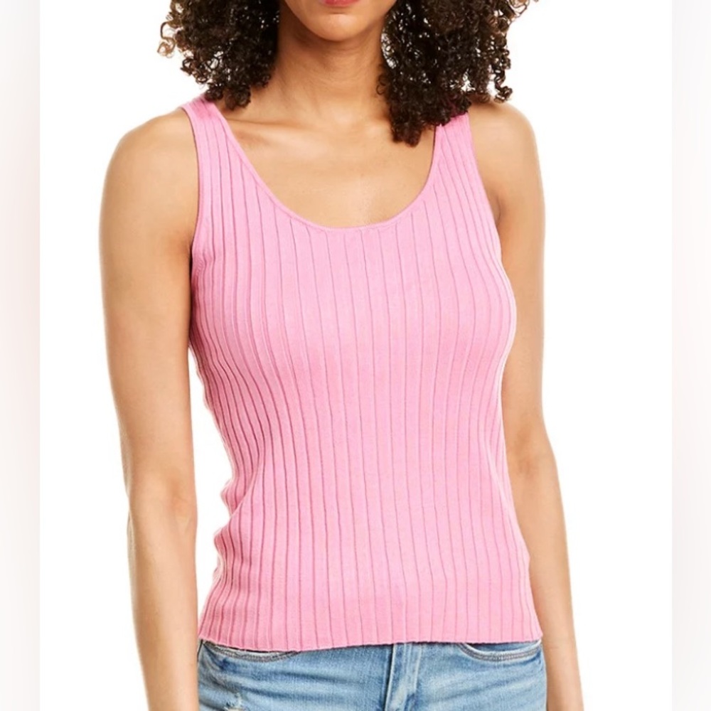 525 Pink Stretchy Ribbed Tank Top